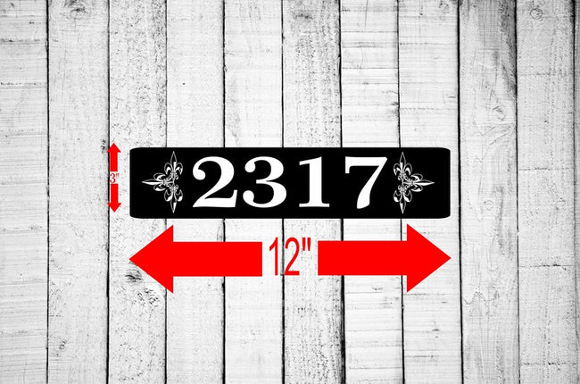 Personalized Home Address Sign Aluminum 3" x 12" | Custom House Number Plaque