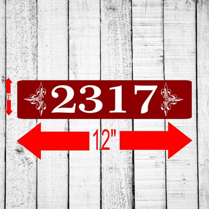 Personalized Home Address Sign Aluminum 3" x 12" | Custom House Number Plaque