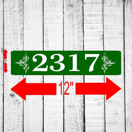 Personalized Home Address Sign Aluminum 3" x 12" | Custom House Number Plaque