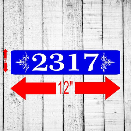 Personalized Home Address Sign Aluminum 3" x 12" | Custom House Number Plaque