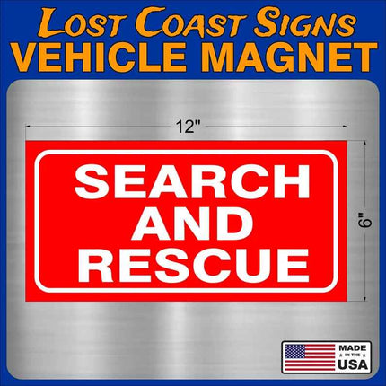 Search & Rescue Magnet Truck Car 12" x8"