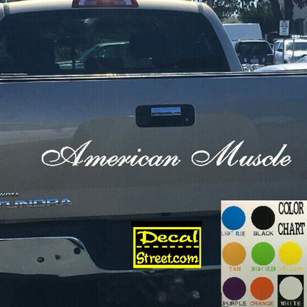 American Muscle Tailgate | Die Cut Vinyl | Decal Sticker | Visor Banner 4x4