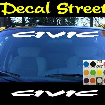Honda Civic Car Windshield | Visor Die Cut | Vinyl Decal Sticker | Visor Banner