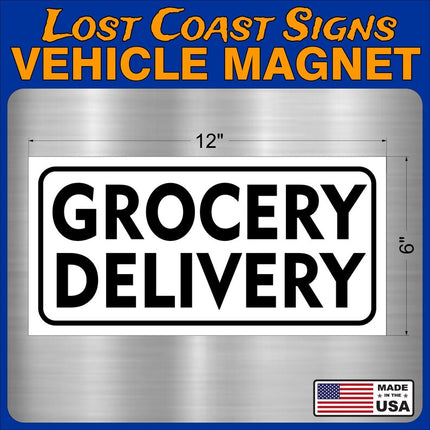 Grocery Delivery Truck Car Magnet 12" x 6"