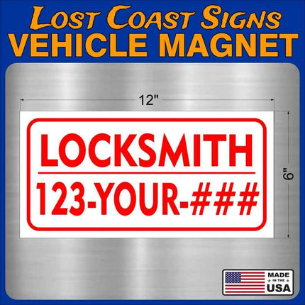 custom Locksmith Magnet Truck Car  12" x 6"