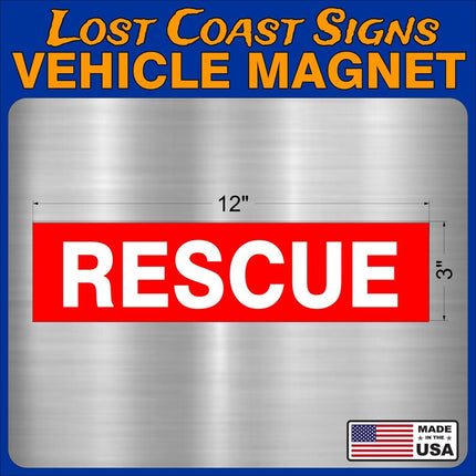 RESCUE Vehicle Car truck Magnet 12" x3"
