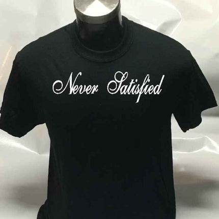 NEVER SATISFIED T-SHIRT Coach Teacher Football Inspirational Motivational Shirt