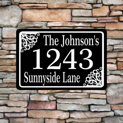 Personalized Home Address Sign | Aluminum Custom House Number Plaque