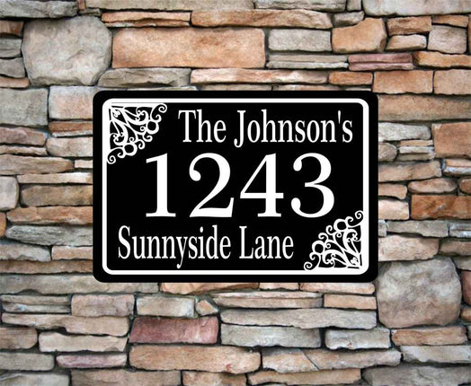 Personalized Home Address Sign | Aluminum Custom House Number Plaque