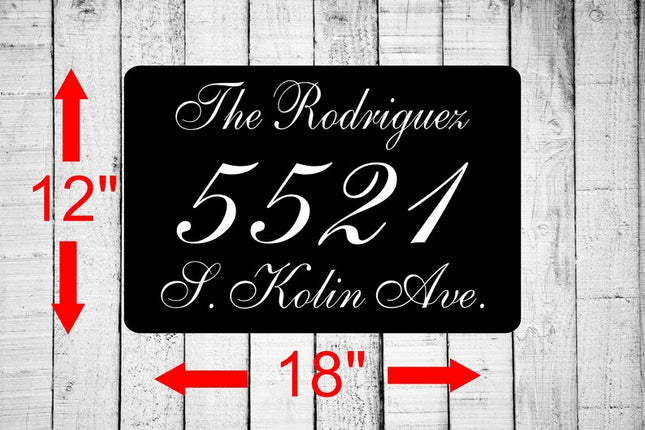 Personalized Home Address Sign | Aluminum Text Sign  12" x 18" | Custom House Number Plaque