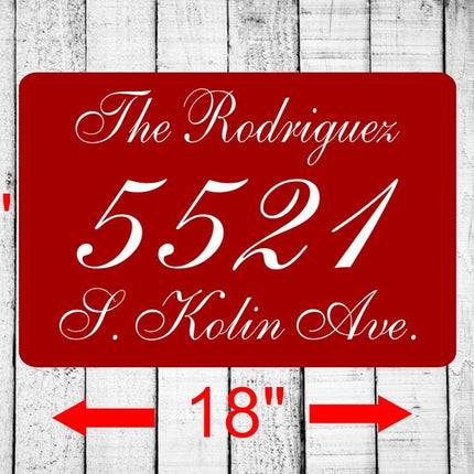 Personalized Home Address Sign | Aluminum Text Sign  12" x 18" | Custom House Number Plaque