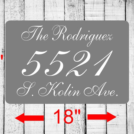 Personalized Home Address Sign | Aluminum Text Sign  12" x 18" | Custom House Number Plaque