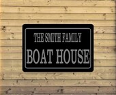 Personalized Lake House Metal Sign | Custom Vacation Home Plaque fishing cabin
