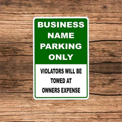 Personalized Business Parking Sign | Aluminum Parking sign 12" x 8"