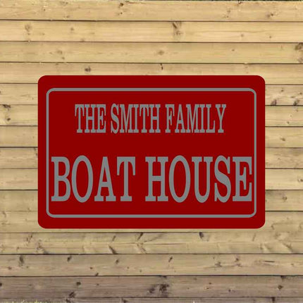 Personalized Lake House Metal Sign | Custom Vacation Home Plaque fishing cabin