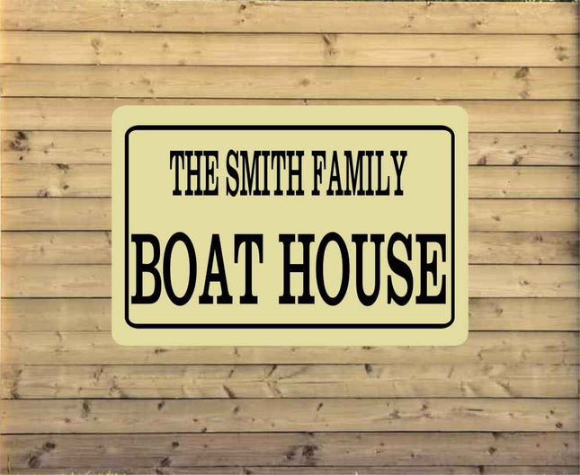 Personalized Lake House Metal Sign | Custom Vacation Home Plaque fishing cabin