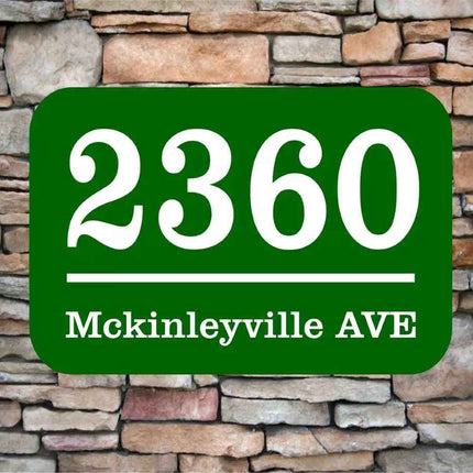 Personalized Home Address Sign Aluminum 12" x 8" | Custom House Number Plaque