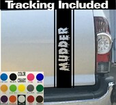 Mudder Tailgate Die Cut Vinyl Decal Sticker Visor Banner 4x4 Diesel Truck SUV