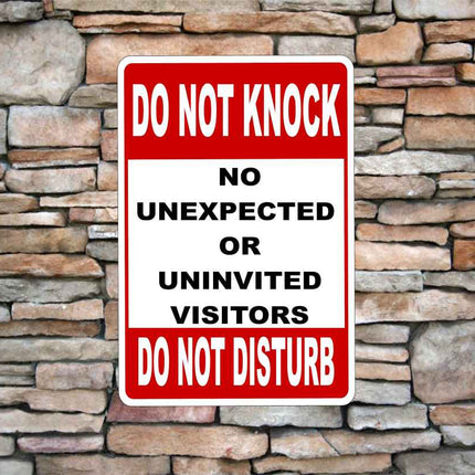 D0 Not Knock/Disturb Sign No Visitors Aluminum sign 8x12