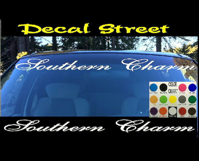 Southern Charm Windshield | Visor Die Cut | Vinyl Decal Sticker |  4x4 Visor Banner