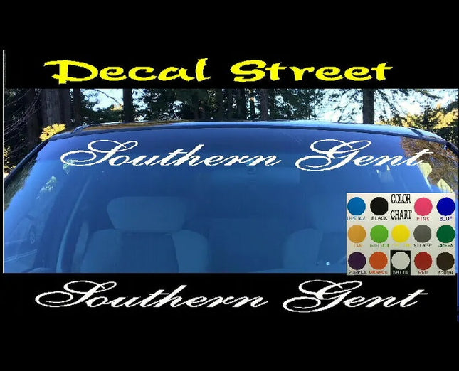 Southern Gent Windshield | Visor Die Cut | Vinyl Decal Sticker | 4x4  Visor Banner