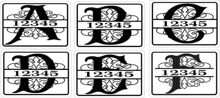 Personalized Monogram Home Address Sign Aluminum 12" x 8" Custom House Number Plaque