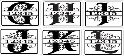 Personalized Monogram Home Address Sign Aluminum 12" x 8" Custom House Number Plaque