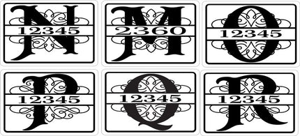 Personalized Monogram Home Address Sign Aluminum 12" x 8" Custom House Number Plaque