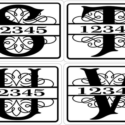 Personalized Monogram Home Address Sign Aluminum 12" x 8" Custom House Number Plaque