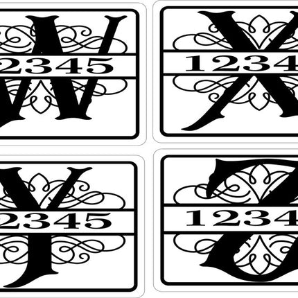 Personalized Monogram Home Address Sign Aluminum 12" x 8" Custom House Number Plaque